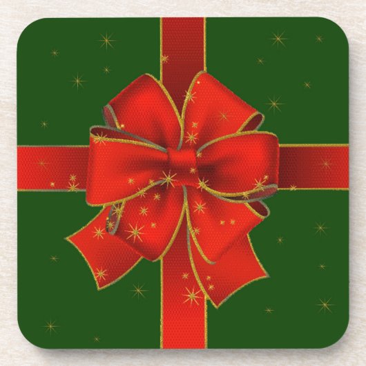 Sparkling Christmas Bow Untersetzer (Vorderseite)