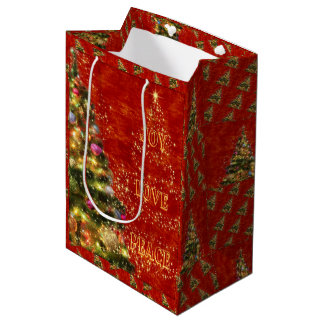 Sparkling Christmas Tree Medium Geschenktasche Mittlere Geschenktüte