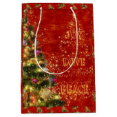 Sparkling Christmas Tree Medium Geschenktasche Mittlere Geschenktüte (Vorderseite)