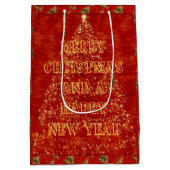 Sparkling Christmas Tree Medium Geschenktasche Mittlere Geschenktüte (Rückseite)