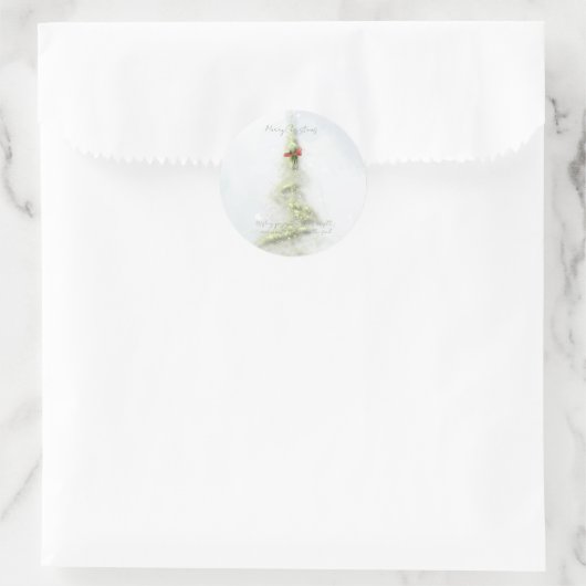 Sparkling Christmas Tree round stickers (Tasche)