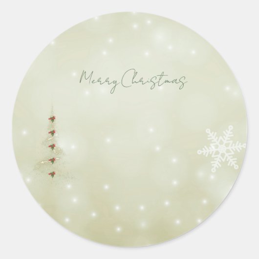Sparkling Christmas tree round stickers  (Vorderseite)
