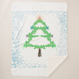 Sparkling Christmas Tree Sherpa Blanket Sherpadecke