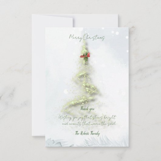 Sparkling Christmas Tree thank you card Dankeskarte (Vorderseite)