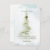 Sparkling Christmas Tree thank you card Dankeskarte (Vorne/Hinten)