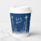 Sparkling Christmas Trees Blue ID843 Pappbecher (Rückseite)
