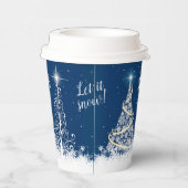 Sparkling Christmas Trees Blue ID843 Pappbecher (Rechts)