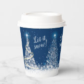 Sparkling Christmas Trees Blue ID843 Pappbecher (Vorderseite)