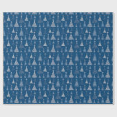Sparkling Christmas Trees Muster Blue ID844 Geschenkpapier (Flach)