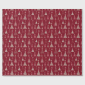 Sparkling Christmas Trees Muster Red ID844 Geschenkpapier (Flach)