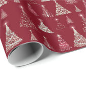 Sparkling Christmas Trees Muster Red ID844 Geschenkpapier (Rolleneckpunkt)