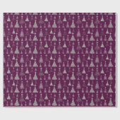 Sparkling Christmas Trees Pattern Wine ID844 Geschenkpapier (Flach)