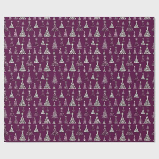 Sparkling Christmas Trees Pattern Wine ID844 Geschenkpapier (Flach)