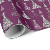 Sparkling Christmas Trees Pattern Wine ID844 Geschenkpapier (Rolleneckpunkt)