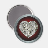 Sparkling Diamond Heart Magnet (Vorderseite/Rückseite)