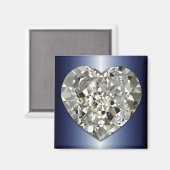 Sparkling Diamond Heart Magnet (Vorderseite/Rückseite)