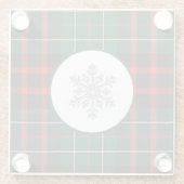 Sparkling Diamond Snowflake Weihnachten Rotes Grün Glasuntersetzer (Rückseite)