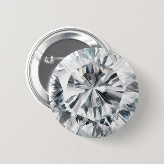 Sparkling Diamond Textur April Birthstone Button (Vorne & Hinten)