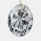 Sparkling Diamond Textur April Birthstone Keramikornament (Rechts)