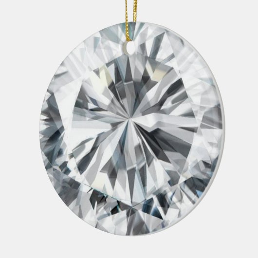 Sparkling Diamond Textur April Birthstone Keramikornament (Links)