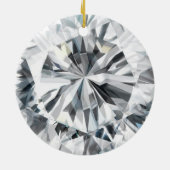 Sparkling Diamond Textur April Birthstone Keramikornament (Hinten)