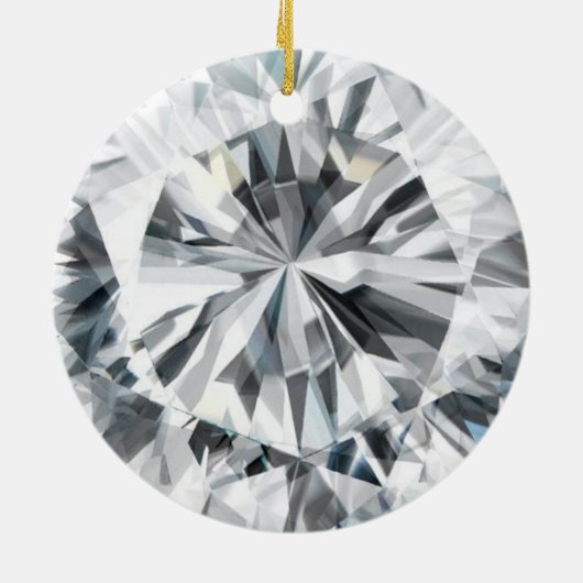 Sparkling Diamond Textur April Birthstone Keramikornament (Hinten)