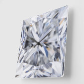 Sparkling Diamond Textur April Birthstone Quadratische Wanduhr (Winkel)