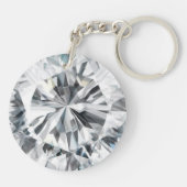 Sparkling Diamond Textur April Birthstone Schlüsselanhänger (Rückseite)