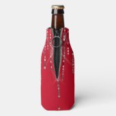 Sparkling Diamonds auf Red Can Cooler Flaschenkühler (Flasche Rückseite)