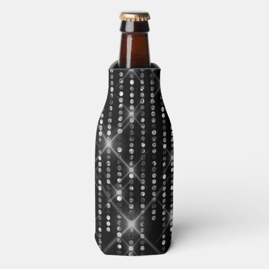 Sparkling Diamonds on Black Flaschenkühler (Flaschenvorderseite)