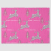 Sparkling Diamonds Rentier an rosa Weihnachten Seidenpapier (Vorderseite)