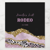 Sparkling Disco Cowgirl Bachelorette, vergoldeter Weinetikett (Einzelnes Label)