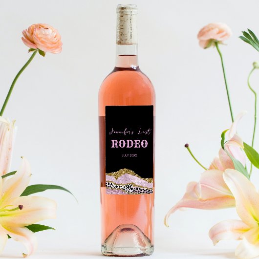 Sparkling Disco Cowgirl Bachelorette, vergoldeter Weinetikett