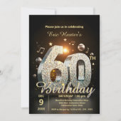 Sparkling Disco Dance 60. Geburtstagsfeier Einladung (Vorderseite)