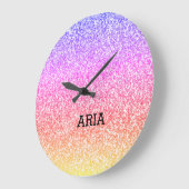 Sparkling elegant gurt Regenbogen bunt niedlich Große Wanduhr (Winkel)