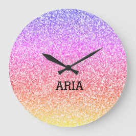 Sparkling elegant gurt Regenbogen bunt niedlich Große Wanduhr