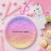 Sparkling elegant gurt Regenbogen bunt niedlich Pappteller (Party)