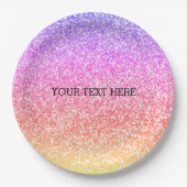 Sparkling elegant gurt Regenbogen bunt niedlich Pappteller (Vorderseite)