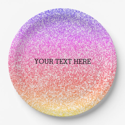 Sparkling elegant gurt Regenbogen bunt niedlich Pappteller (Vorderseite)