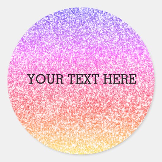 Sparkling elegant gurt Regenbogen bunt niedlich Runder Aufkleber (Vorderseite)