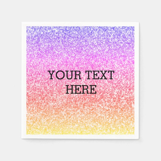 Sparkling eleganter Regenbogen bunt niedlicher Gli Serviette (Vorderseite)