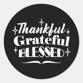 Sparkling Erntedank Quote Holiday Design Runder Aufkleber