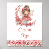 Sparkling Fairy Girl Blush Floral Birthday Custom  Poster (Vorne)