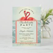 Sparkling Flamingo Junggeselinnen-Abschied Einladu Einladung (Stehend Vorderseite)