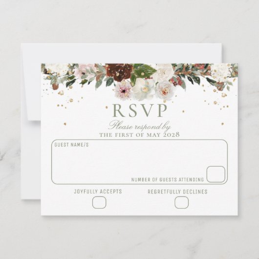 Sparkling Floral Chuppah Canopy Wedding RSVP (Vorderseite)