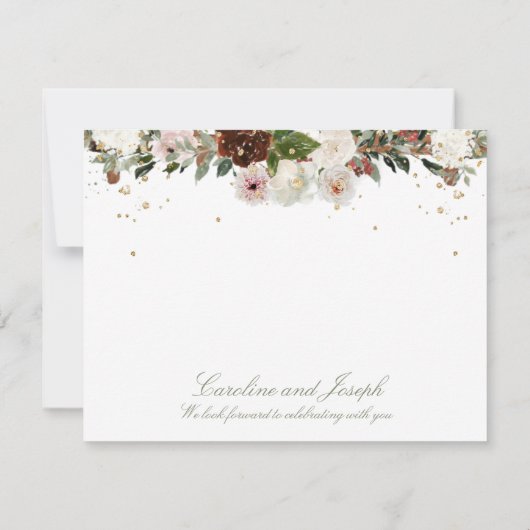 Sparkling Floral Chuppah Canopy Wedding RSVP (Rückseite)