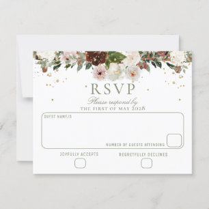 Sparkling Floral Chuppah Canopy Wedding RSVP Karte