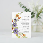 Sparkling Frühling Blume Empfang Hochzeit Begleitkarte (Stehend Vorderseite)
