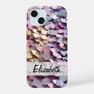Sparkling Girly Pastel Glitzer iPhone 15 Hülle