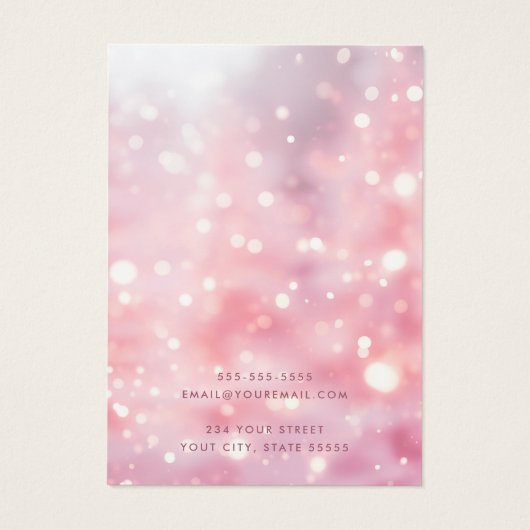 Sparkling glitter lights pink earring display card (Rückseite)